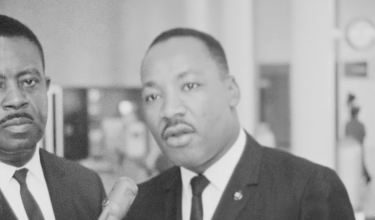 Martin Luther King Jr. being interviewed.