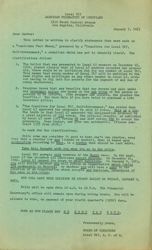 AFM election notice 1953