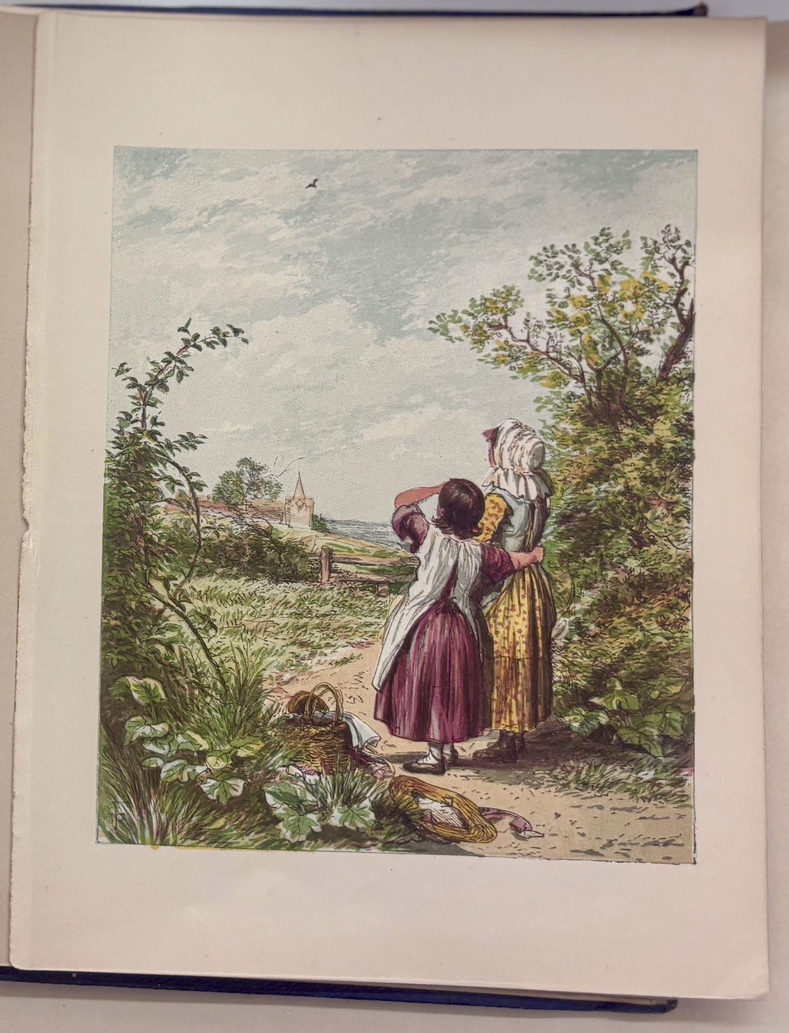 Illustration for the song “The Skylark,” Songs for the Little Ones at Home (1860)