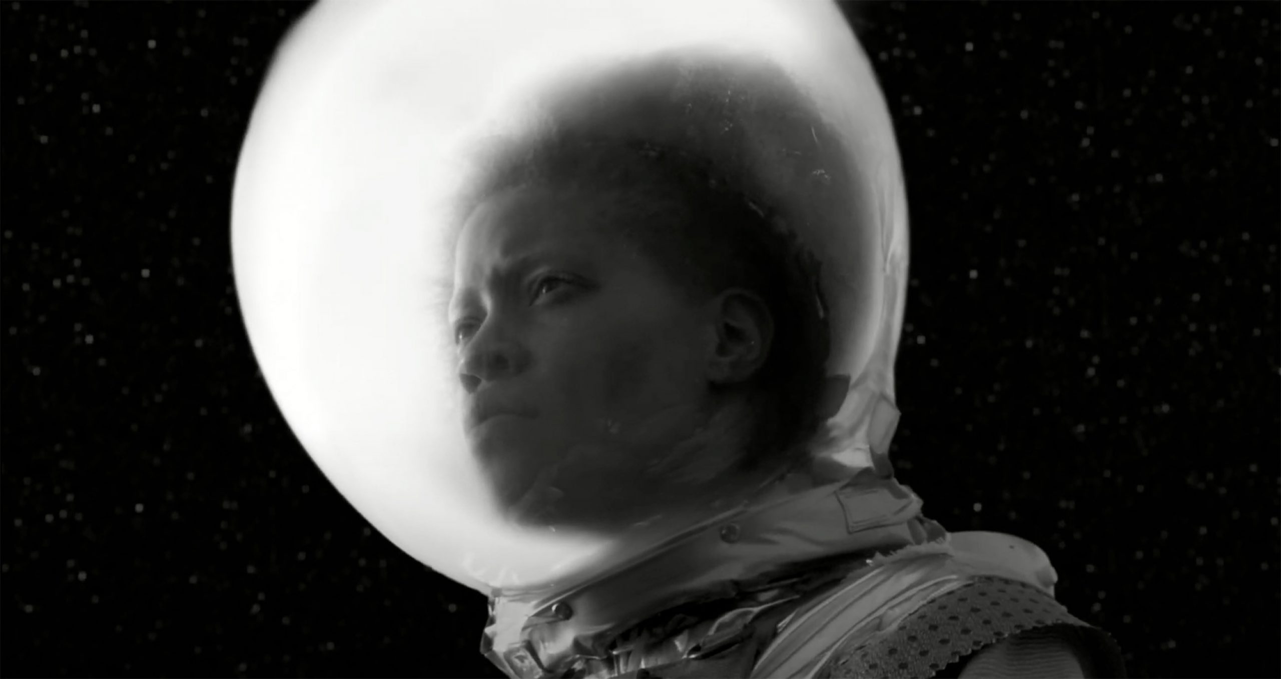 still from short film Afronauts featuring a Black astronaut