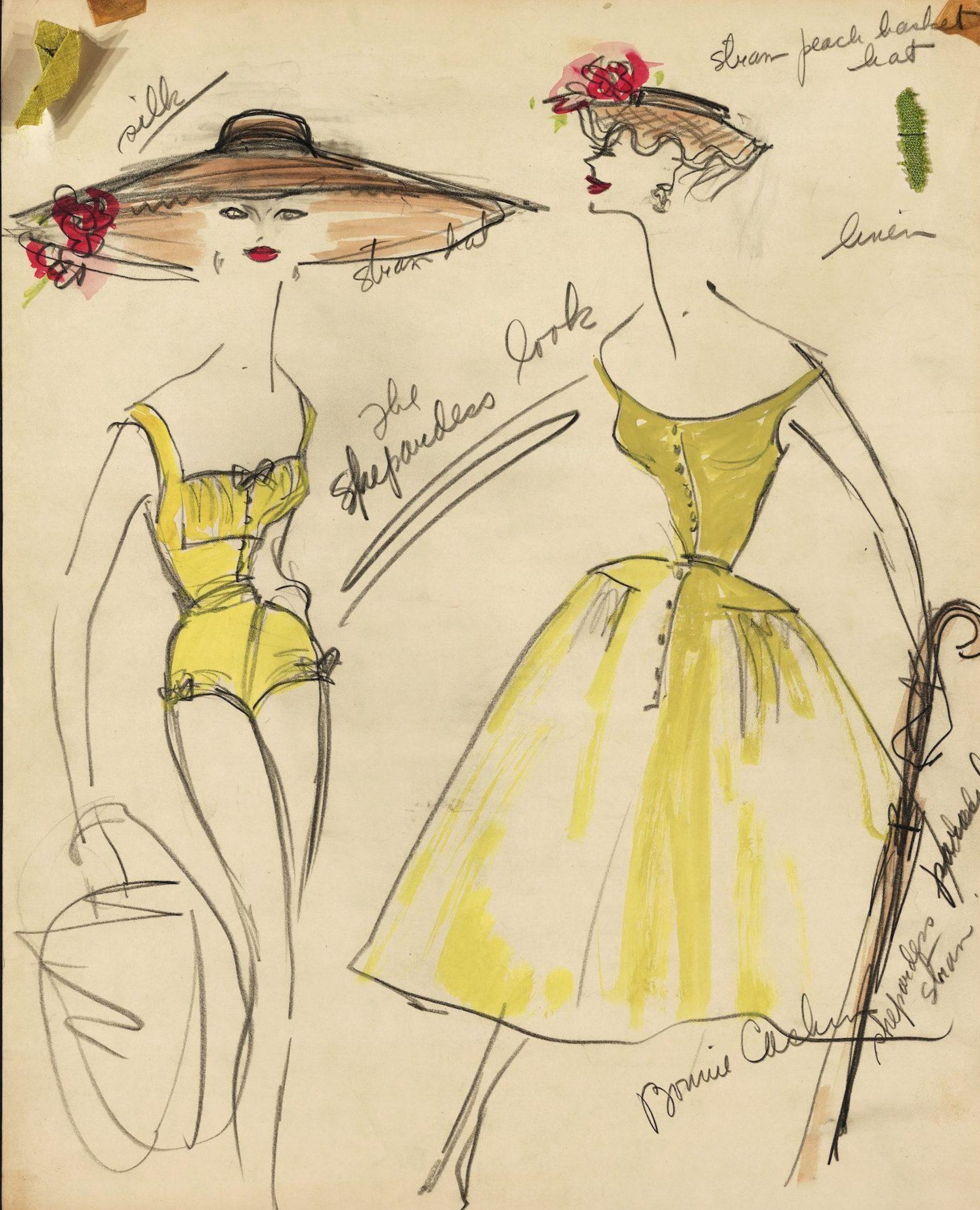 Cashins illustrations of costume designs for theatrical productions and event