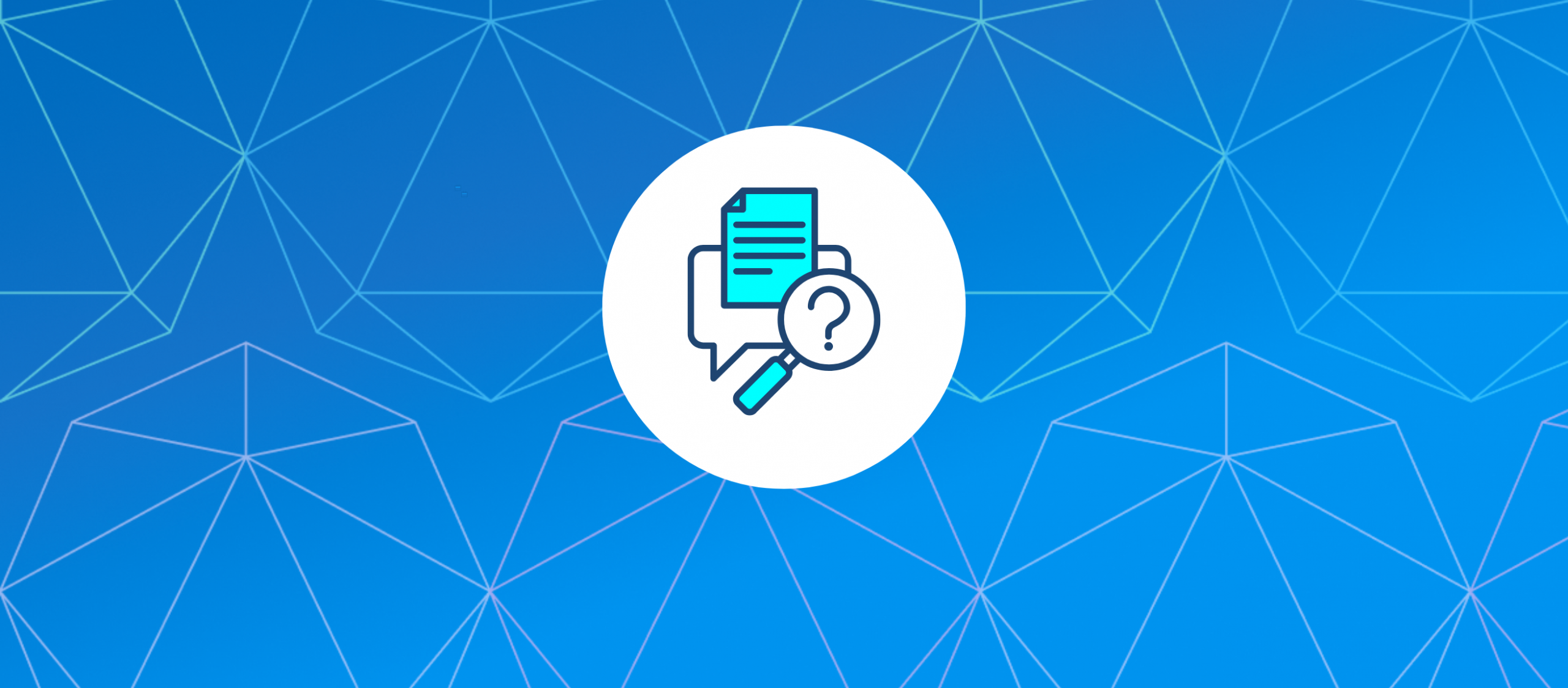 Graphic of a magnifying glass against a blue background