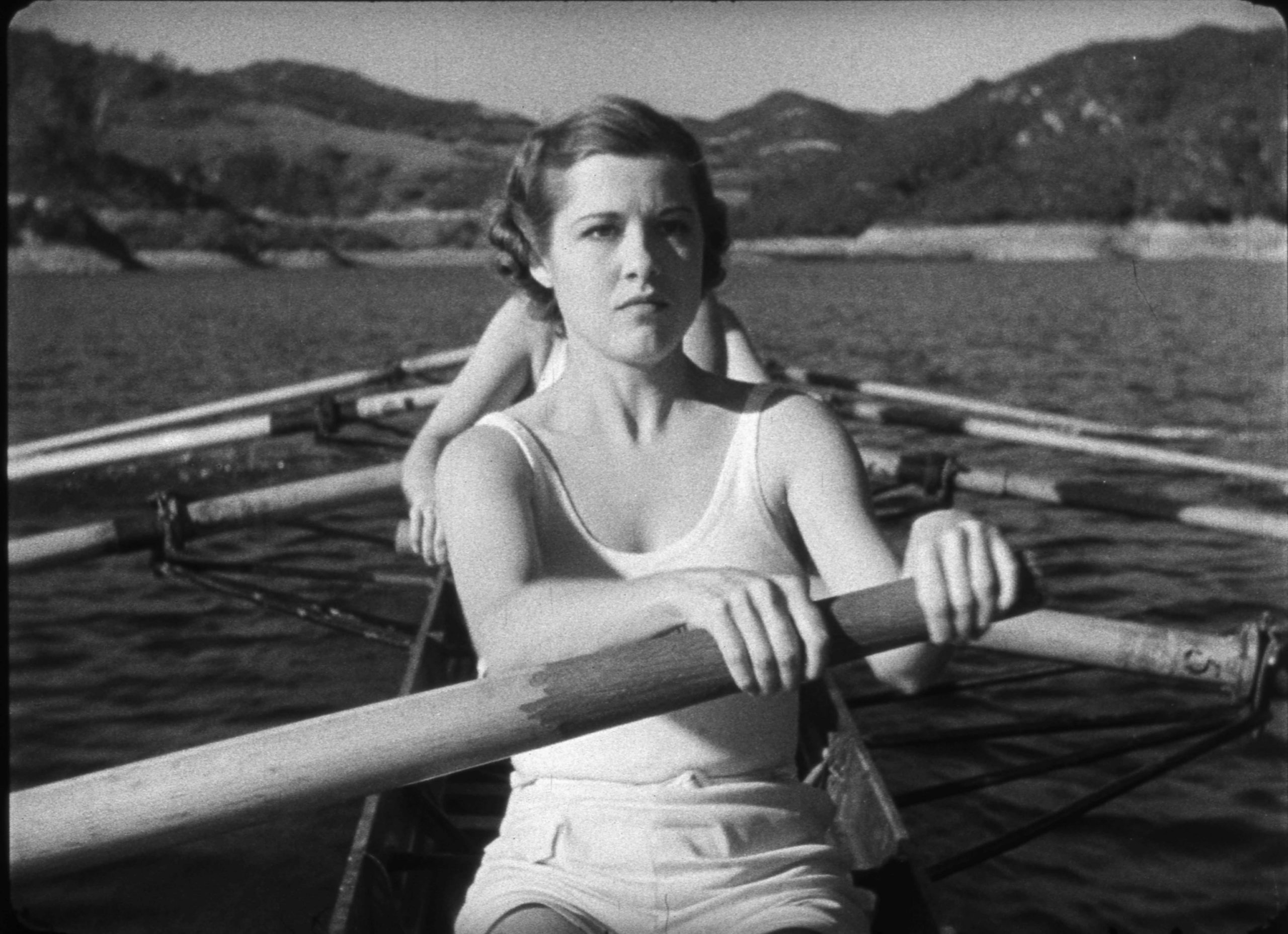 woman rowing a boat
