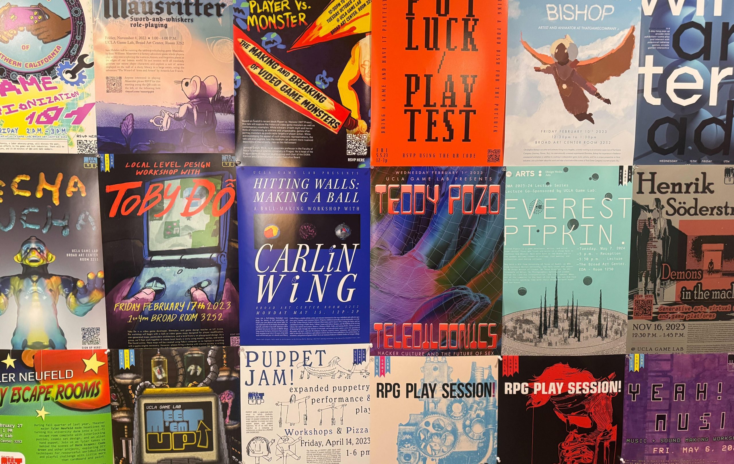 collage of game-related posters