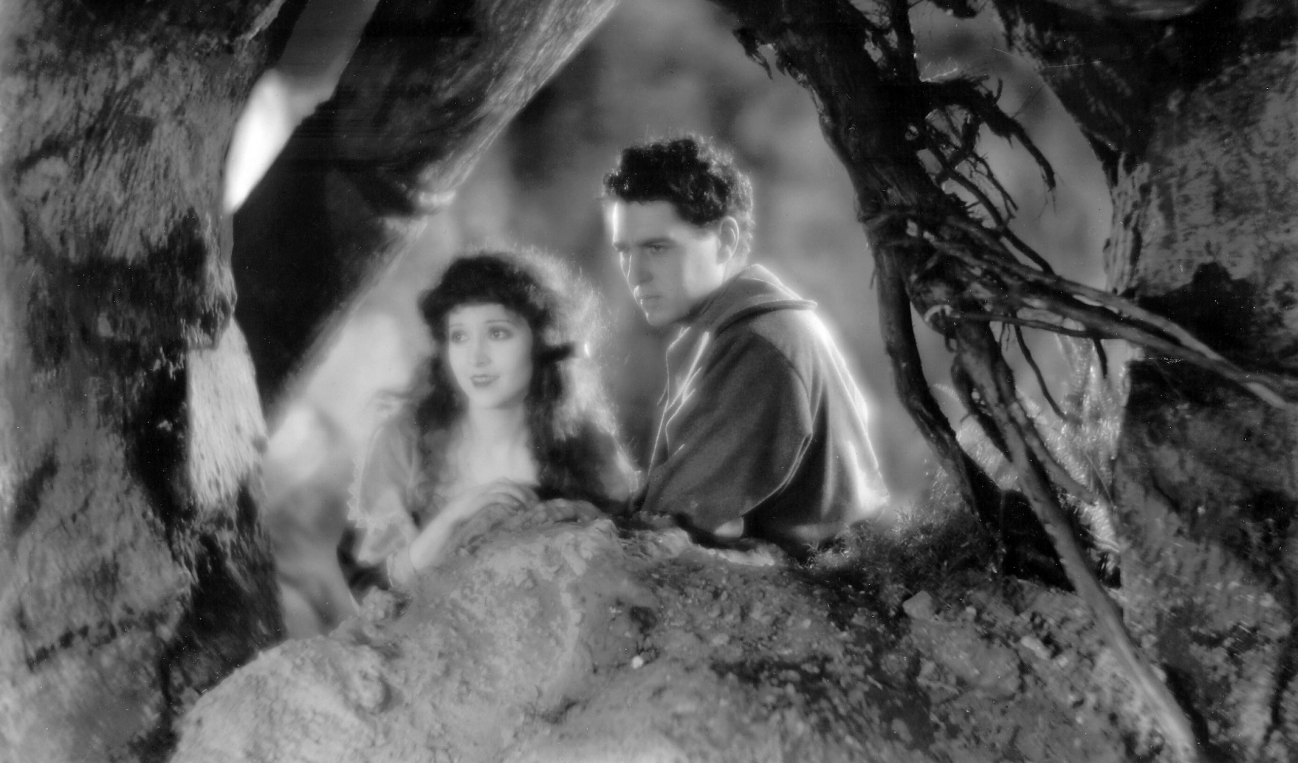 Hazy view of woman and man in still from Lorna Doone (1922)