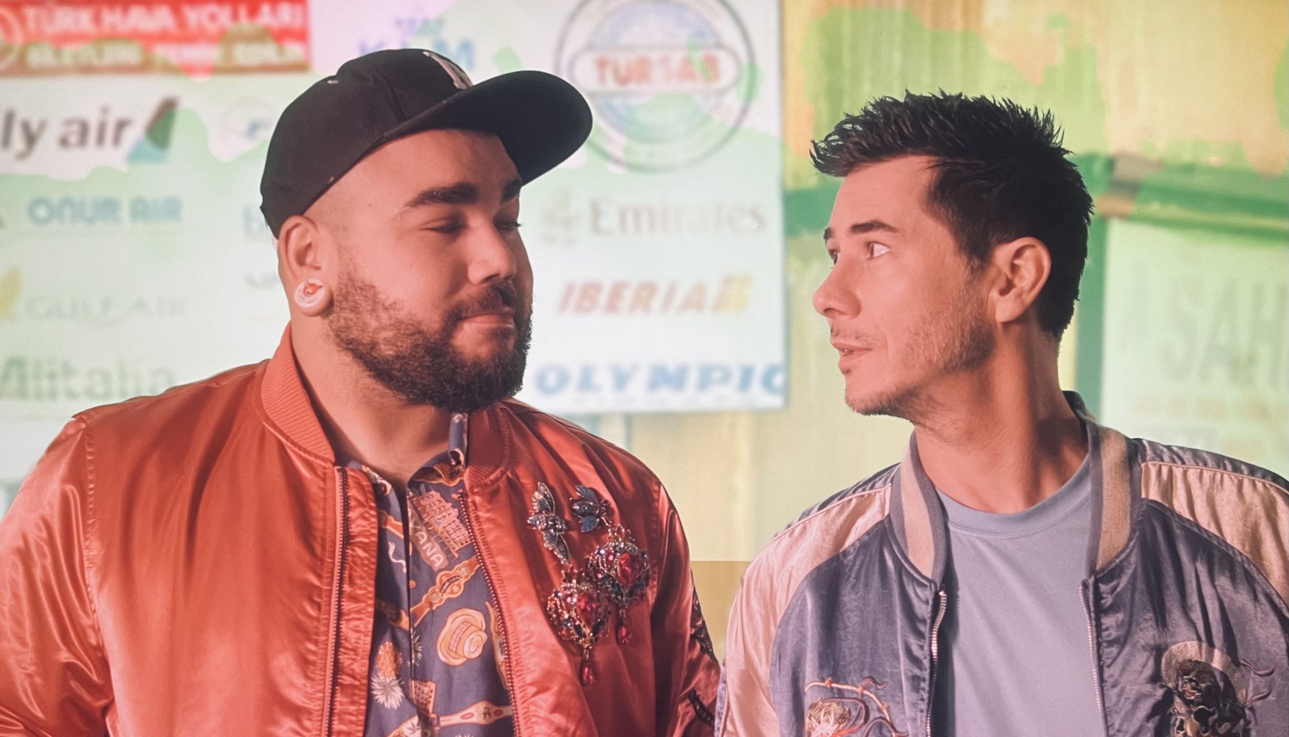 two men staring at each other