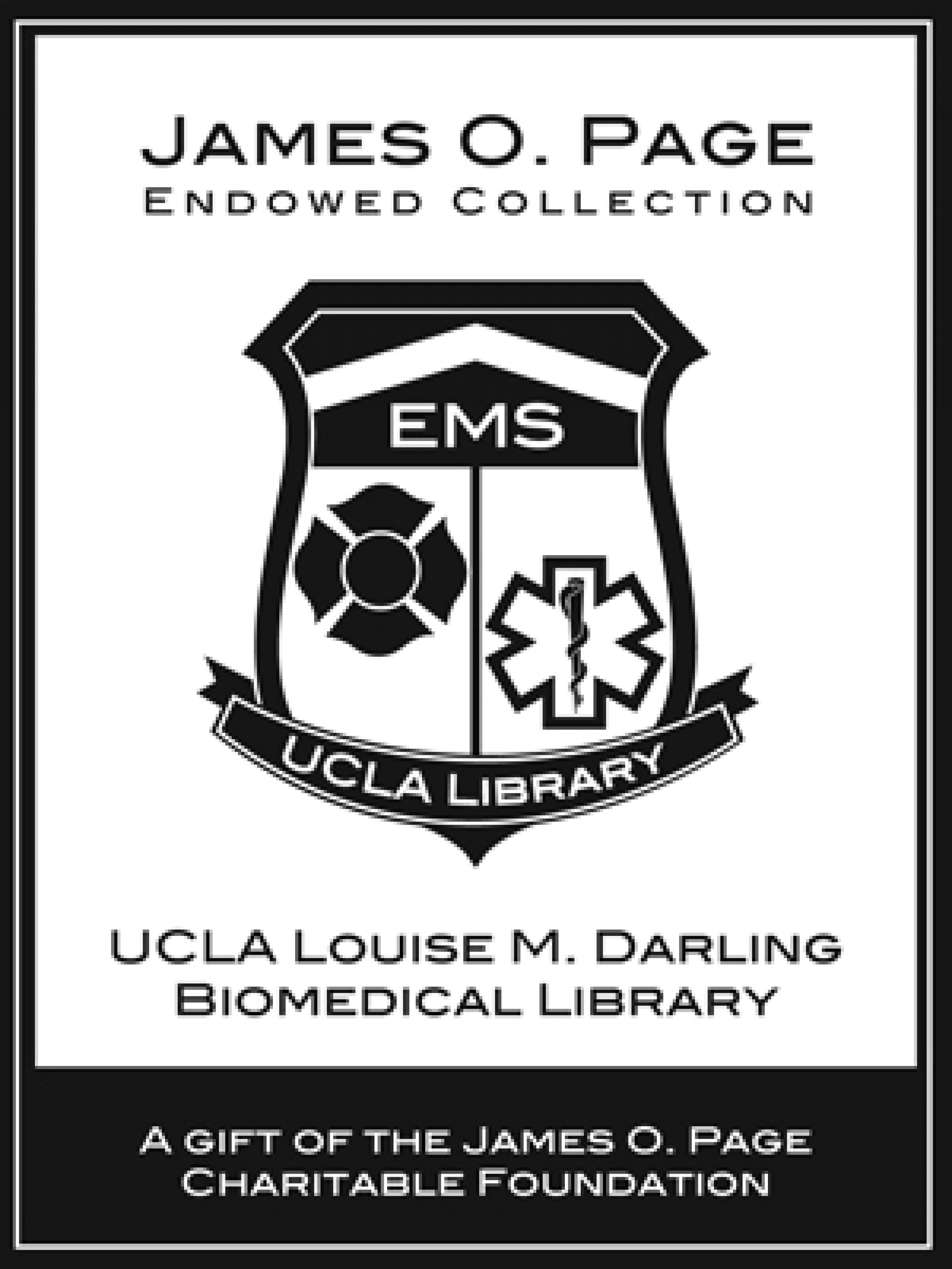 Bookplate with an EMS symbol and text reading the name of the endowment