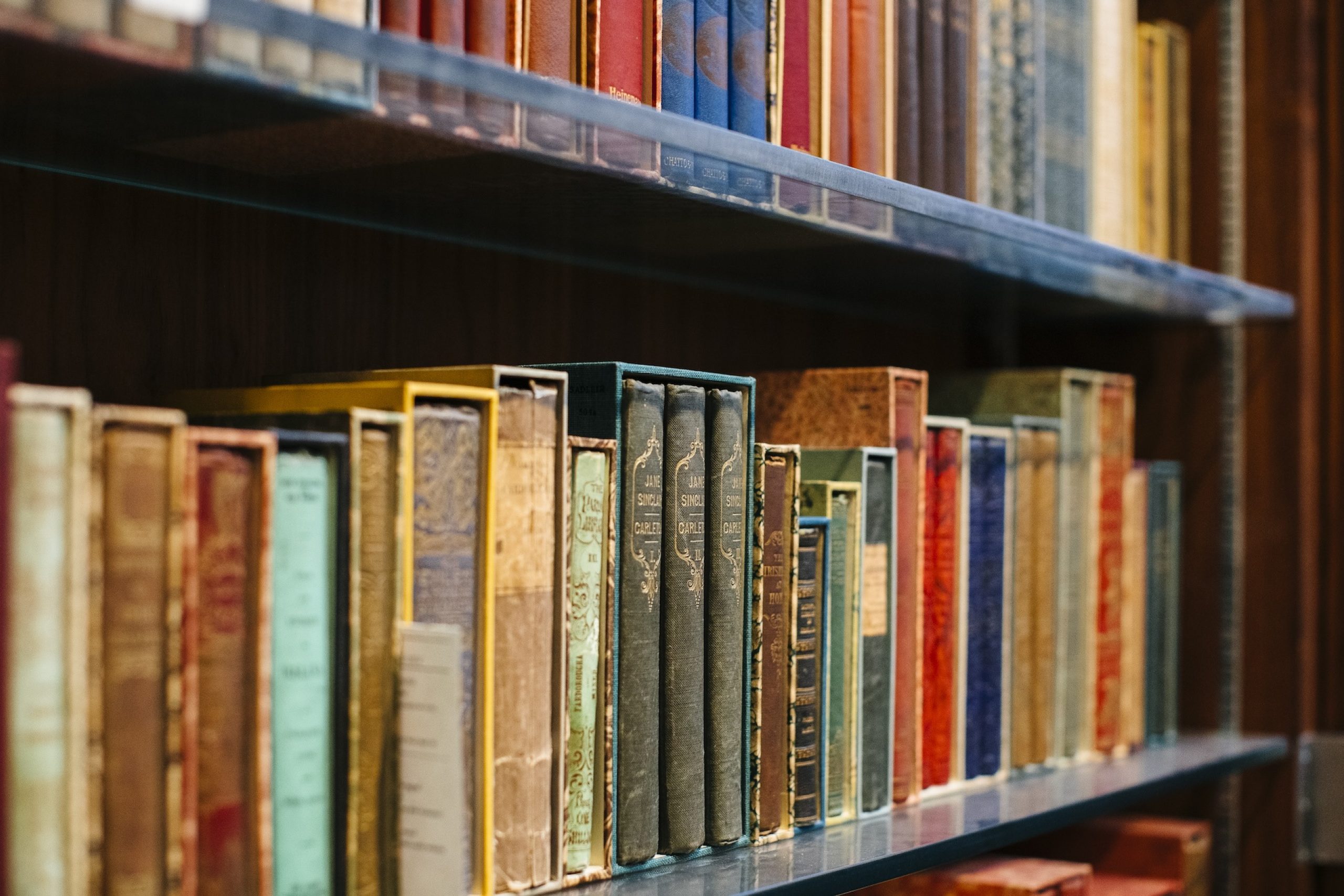Books on a shelf