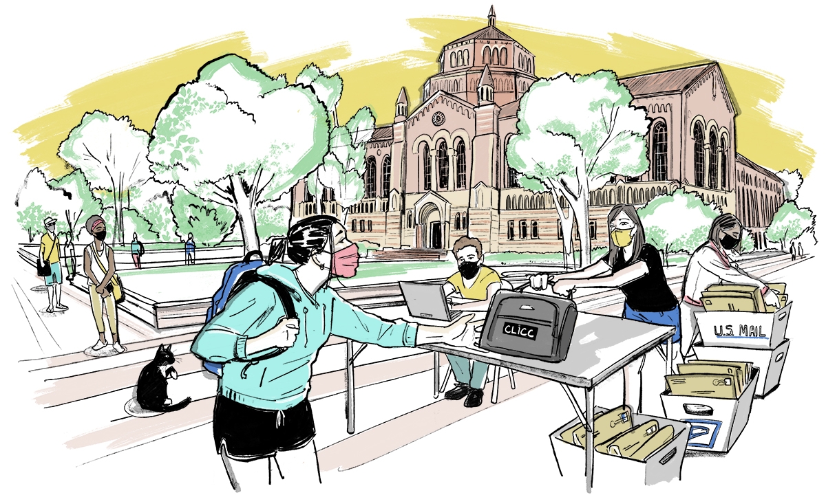 UCLA Library Laptop Loan Illustration